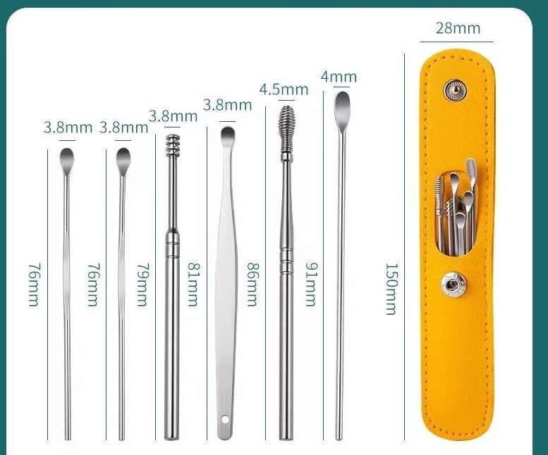 Stainless Steel Earpick Six-piece Set