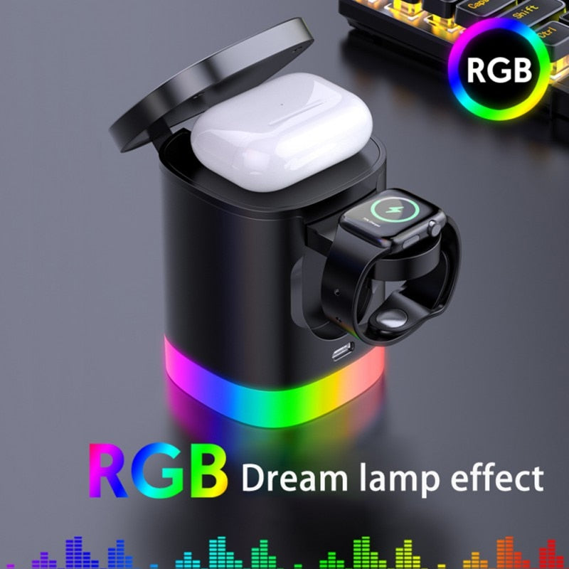 3-in-1 Wireless Charging Hub | RGB Ambient Light