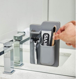 Silicone Toothbrush Holder Bathroom Organizer