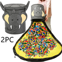 Felt Storage Bag Toy Play Mat 2 In 1 Pull Rope