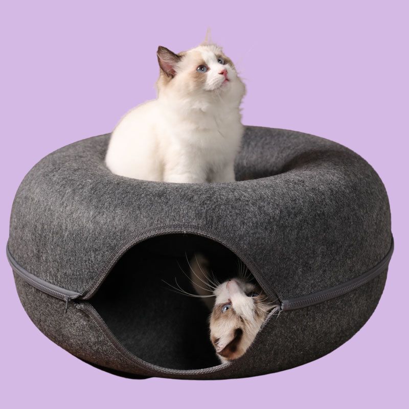 Cozy Donut Cat Cave