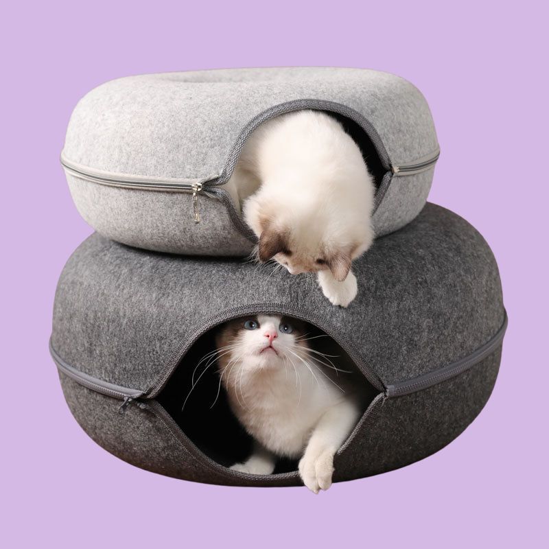 Cozy Donut Cat Cave