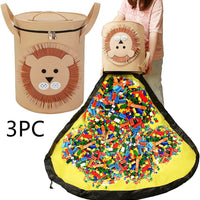 Felt Storage Bag Toy Play Mat 2 In 1 Pull Rope
