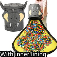 Felt Storage Bag Toy Play Mat 2 In 1 Pull Rope