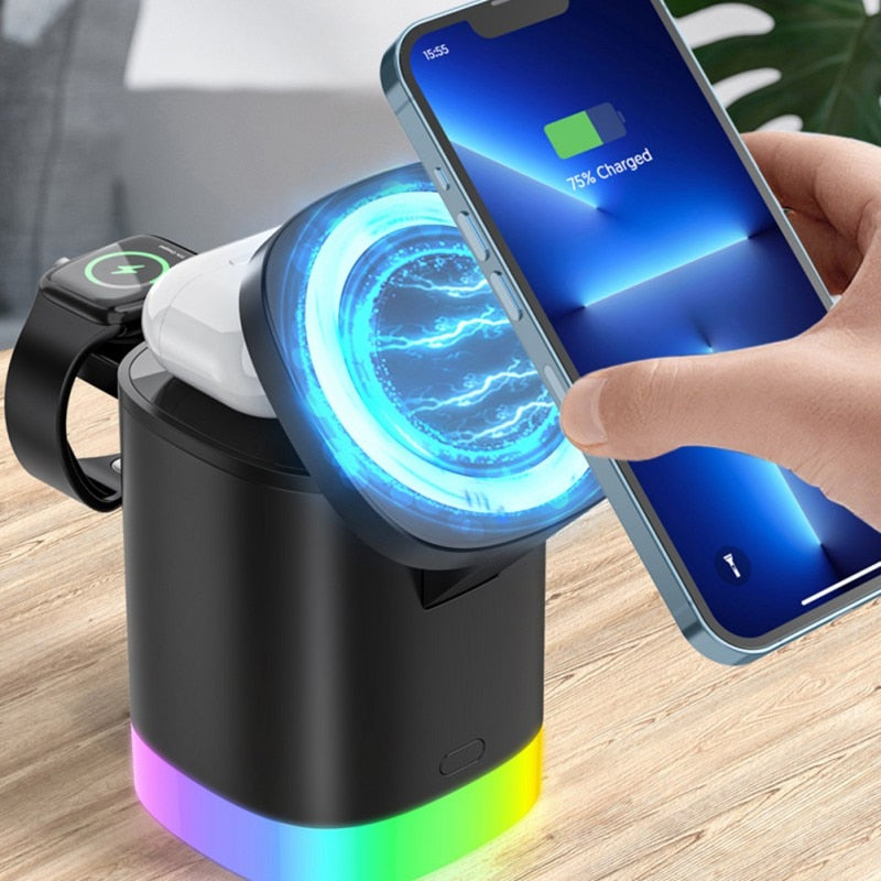 3-in-1 Wireless Charging Hub | RGB Ambient Light