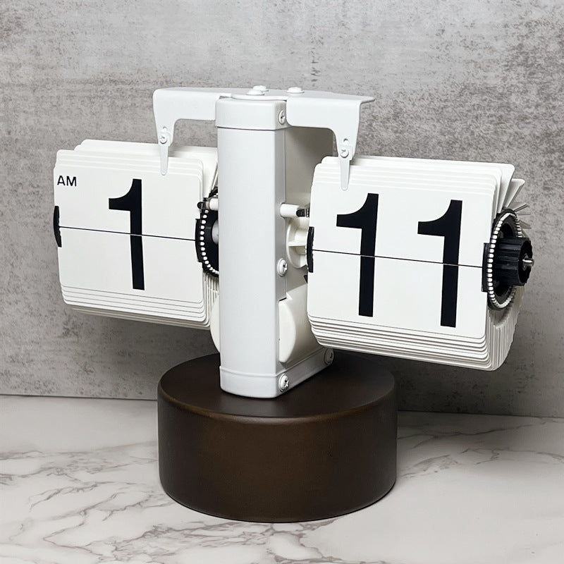 Retro Mechanical Solid Wood Automatic Flip Clock