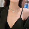 Big Pearl Double Layered Necklace