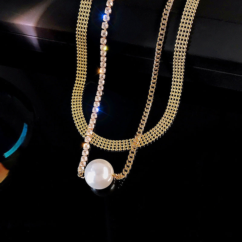 Big Pearl Double Layered Necklace