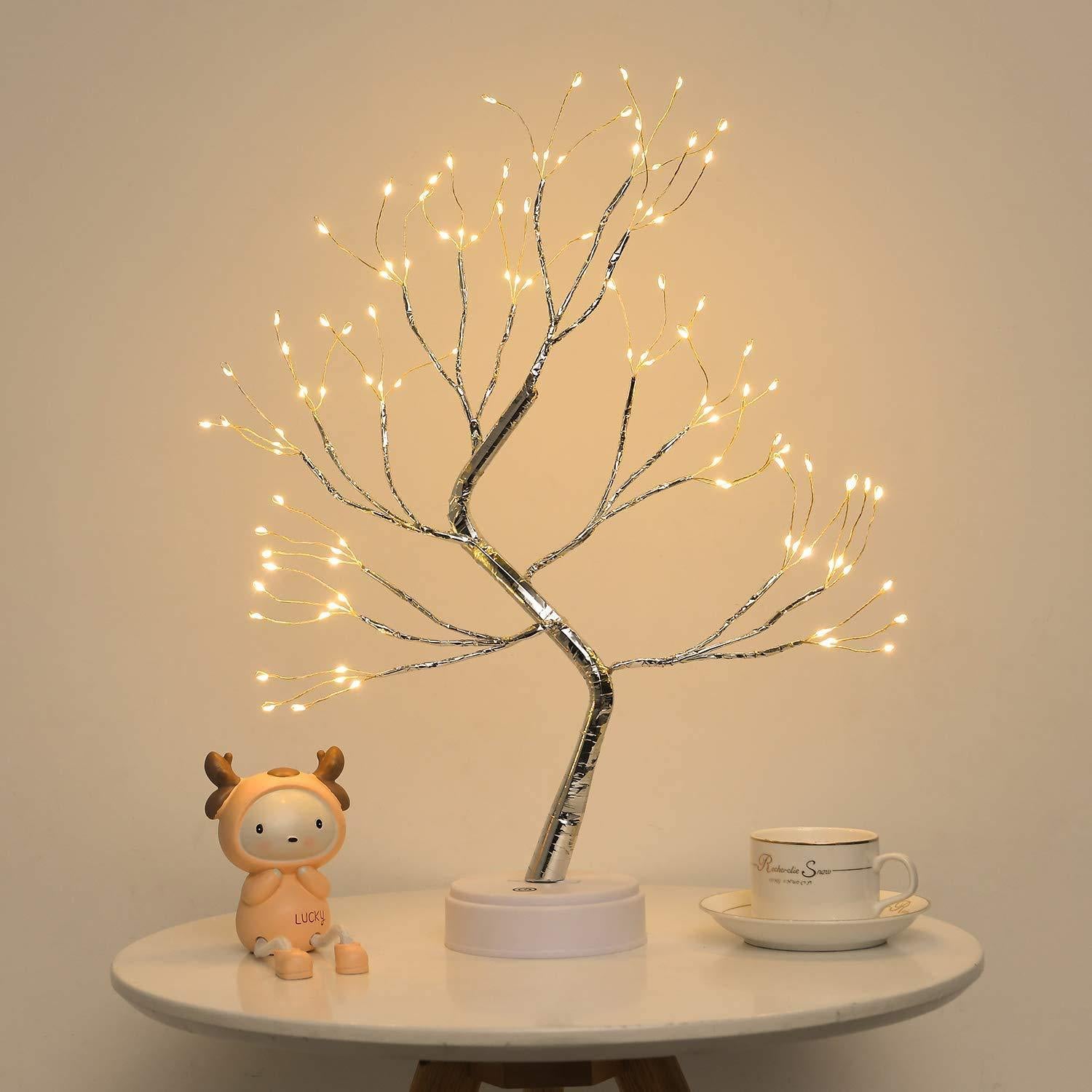 LED Bedroom Tree Shape String Copper Wire Lamp