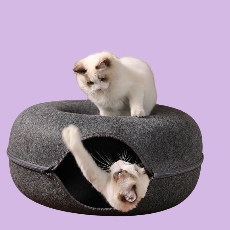 Cozy Donut Cat Cave